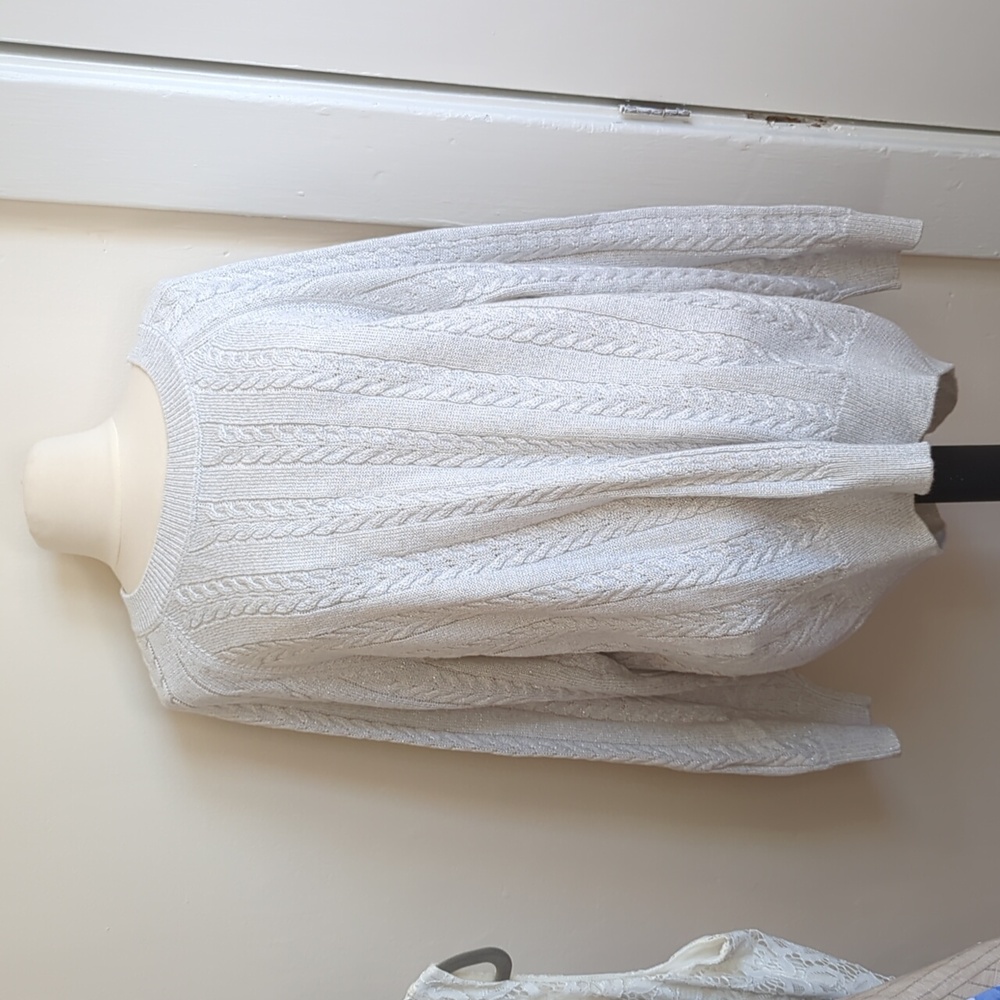Silver cable knit sweater